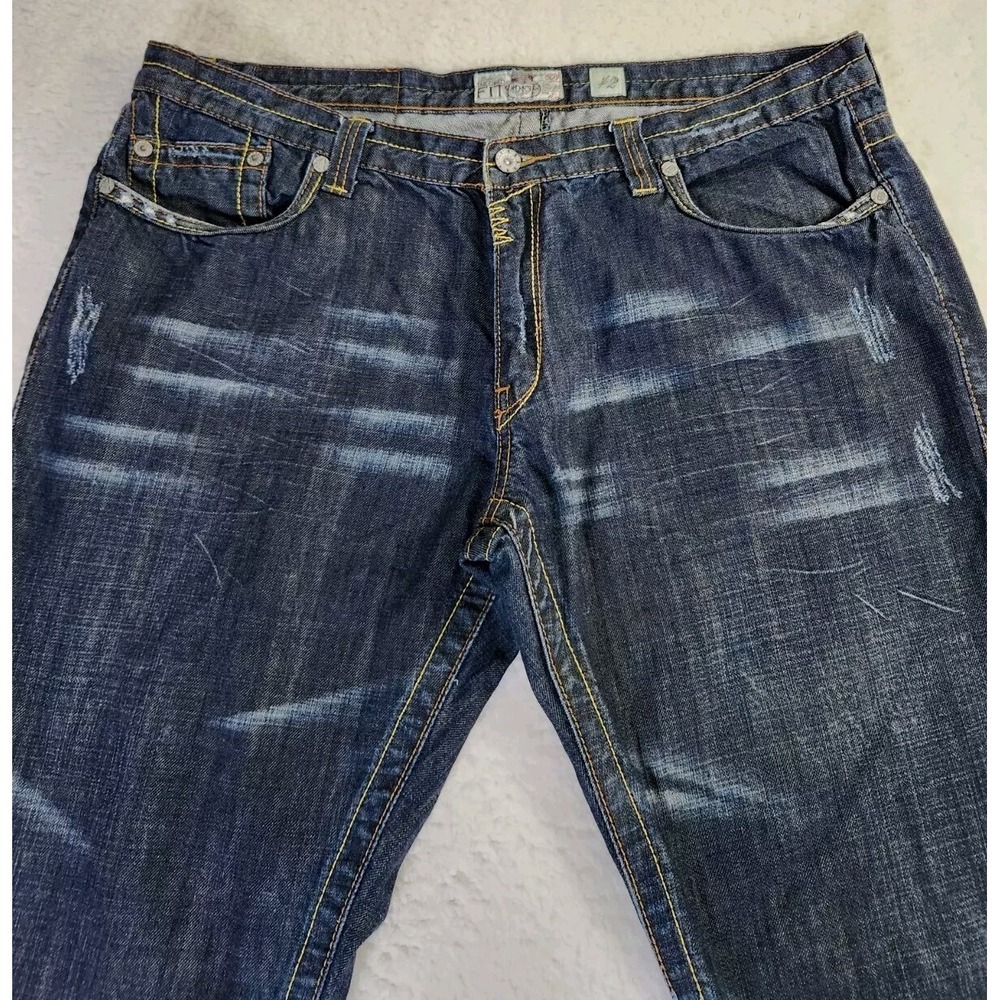 Akademiks Jeans Men's Size 42‎ (Fits 40x33) Blue Denim True Fit Straight Leg Y2K